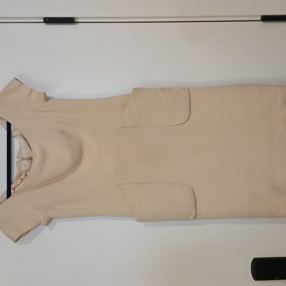 Pauline Trigere Vintage Cream Cap Sleeve Dress